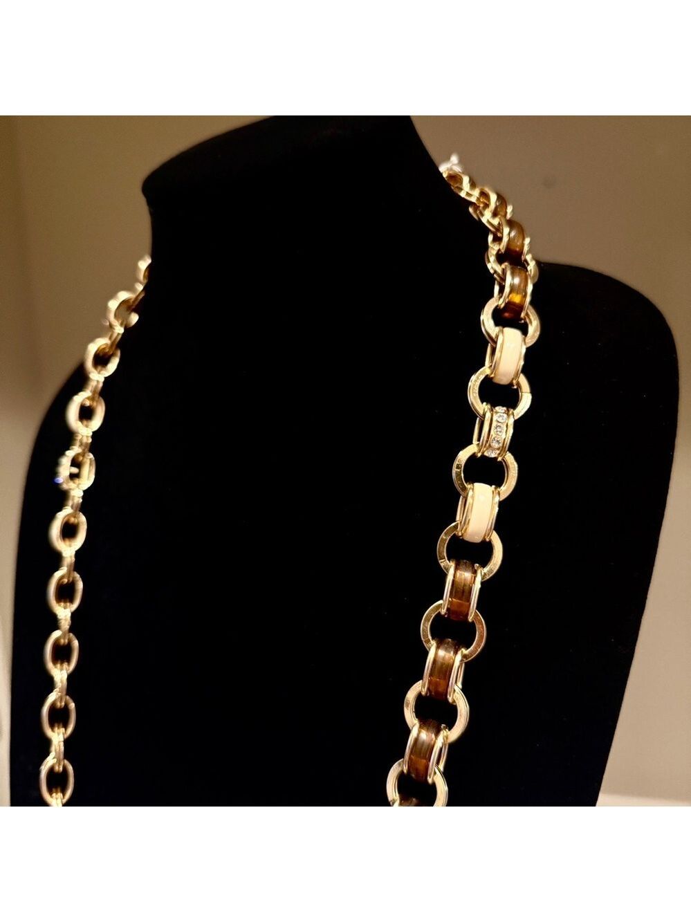 Talbots Gold and Tortoise Link Necklace - Picture 4 of 14